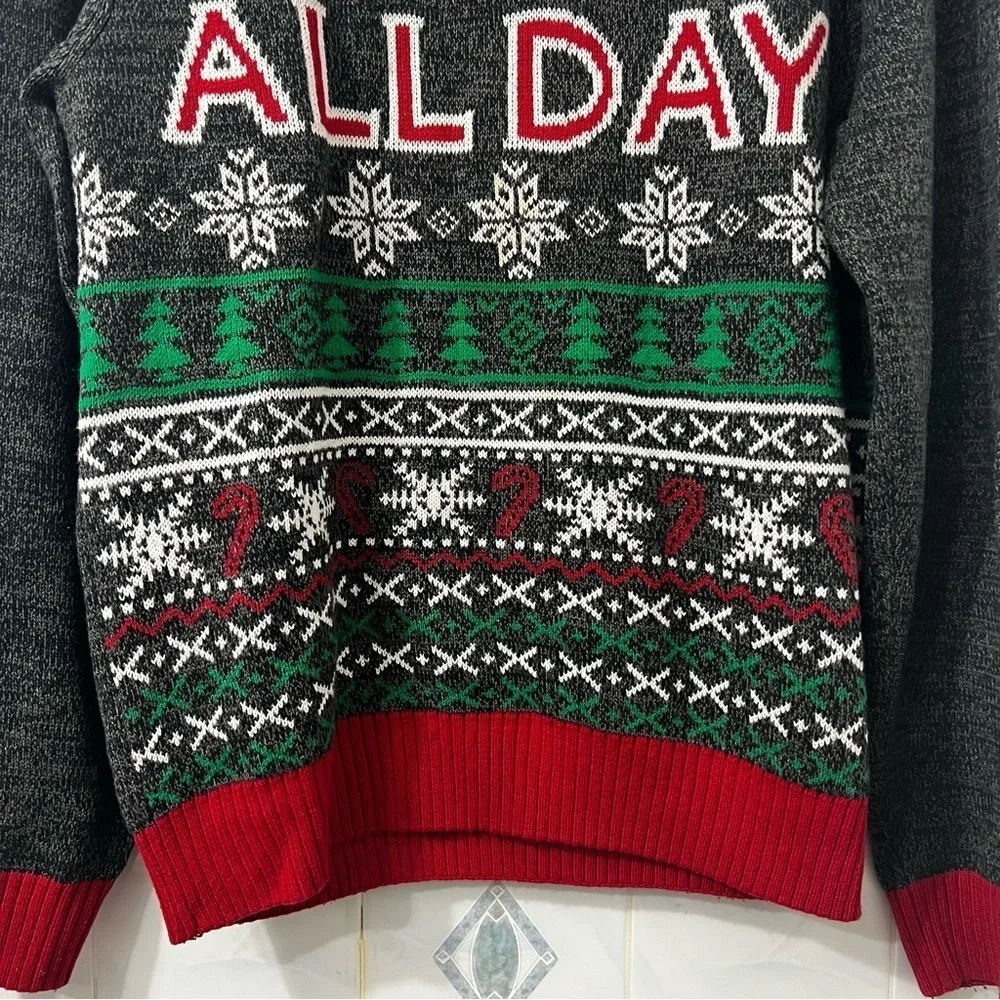 Ugly Christmas Sweater Sleigh All Day Fair Isle Holiday Cotton Blend Size 2XL